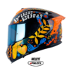 Casco Shaft Pro 610Dv Evo Fingerz Camaleón Amarillo Visor Iridium Azul 1