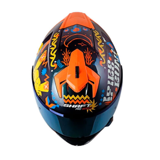 Casco Shaft Pro 610Dv Evo Fingerz Camaleón Amarillo Visor Iridium Azul 2