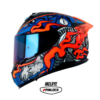 Casco Shaft Pro 610Dv Evo The Reptule Negro Azul Visor Iridium Azul 1