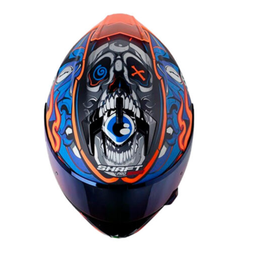 Casco Shaft Pro 610Dv Evo The Reptule Negro Azul Visor Iridium Azul 2