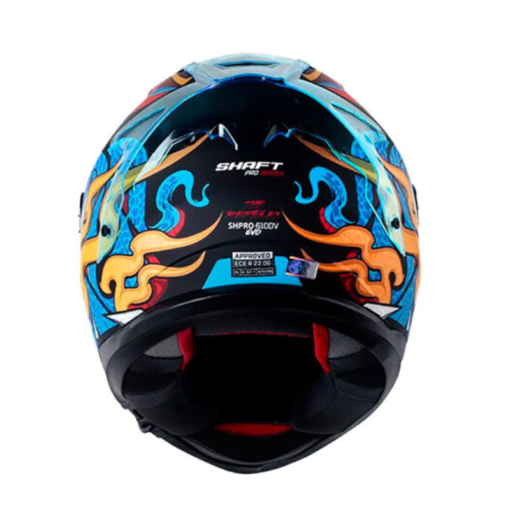 Casco Shaft Pro 610Dv Evo The Reptule Negro Rojo Visor Iridium Azul 1