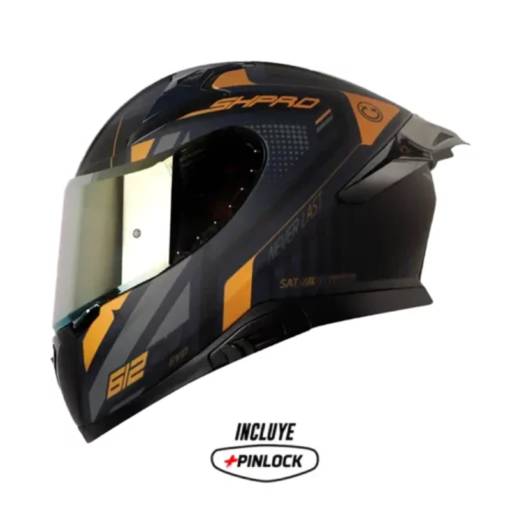 Casco Shaft Pro 612Dv Evo Blunner Azul Dorado Visor Iridium Dorado 1