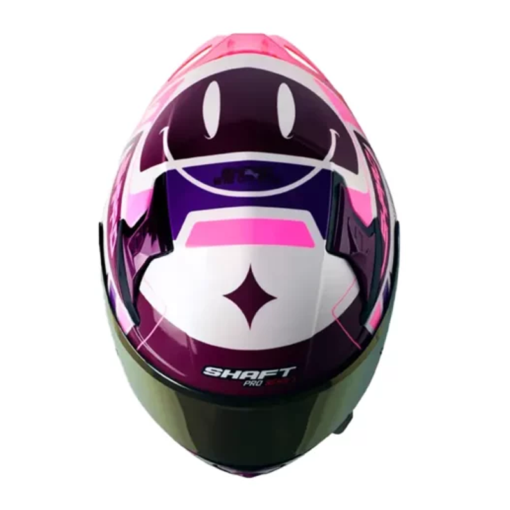 Casco Shaft Pro 612Dv Evo Blunner Blanco Fucsia Visor Iridium Morado 1