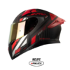 Casco Shaft Pro 612Dv Evo Blunner Gris Rojo Visor Iridium Rojo 1