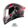 Casco Shaft Pro 612Dv Evo Funny Gris Rojo Visor Iridium Silver 1