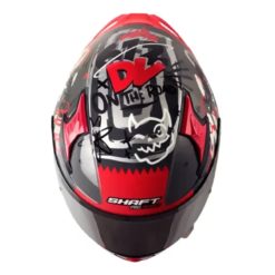 Casco Shaft Pro 612Dv Evo Funny Gris Rojo Visor Iridium Silver 1