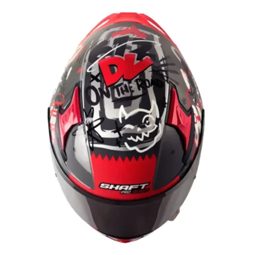 Casco Shaft Pro 612Dv Evo Funny Gris Rojo Visor Iridium Silver 1