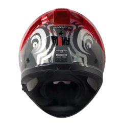 Casco Shaft Pro 612Dv Evo Funny Gris Rojo Visor Iridium Silver 1
