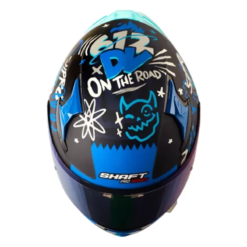 Casco Shaft Pro 612Dv Evo Funny Negro Azul Visor Iridium Azul 1