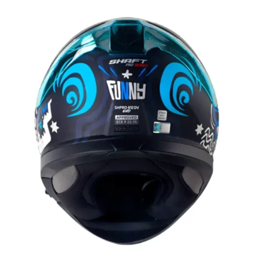 Casco Shaft Pro 612Dv Evo Funny Negro Azul Visor Iridium Azul 1