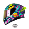 Casco Shaft Pro 612Dv Evo The Abisal Azul Amarillo Visor Iridium Morado 1