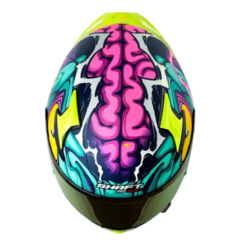 Casco Shaft Pro 612Dv Evo The Abisal Azul Amarillo Visor Iridium Morado 1
