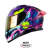 Casco Shaft Pro 612Dv Evo The Abisal Azul Verde Visor Iridium Morado 1