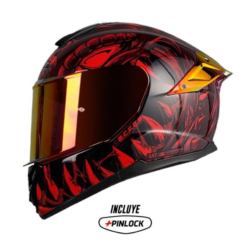 Casco Shaft Pro 620evo Lizzard Rojo Visor Iridium Rojo 1