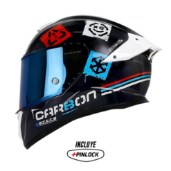 Casco Shaft Pro 620evo Stencil Azul Navy Visor Iridium Azul 1