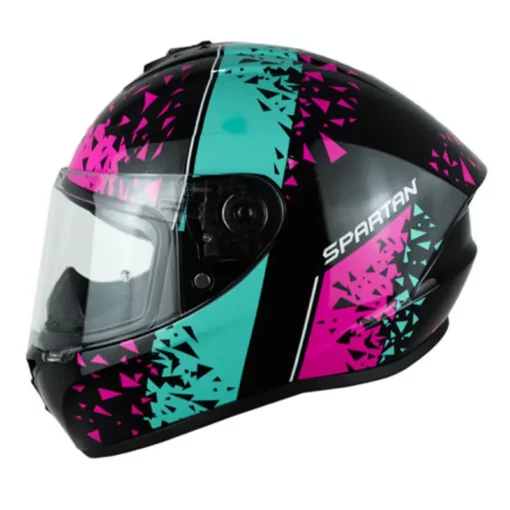 Casco Spartan Draken Broken Azul Rosado 1