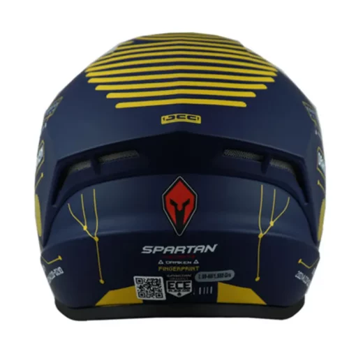 Casco Spartan Draken Fingerprint Azul Amarillo 1