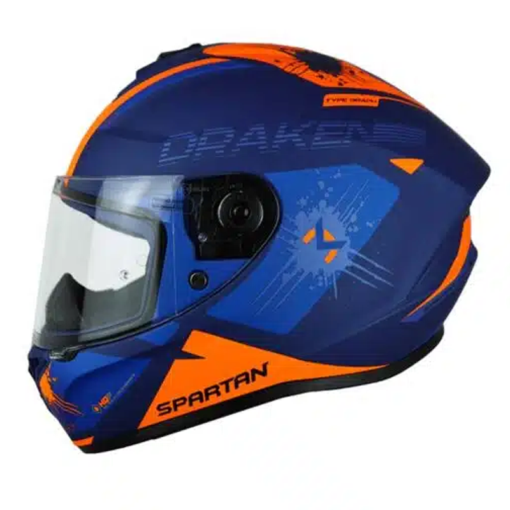 Casco Spartan Draken Type Azul Naranja 1