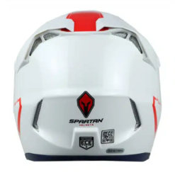 Casco Spartan Wolf Ds Blanco Rojo 1