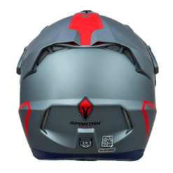 Casco Spartan Wolf Gris Rojo 1