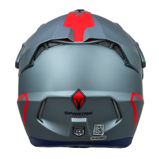 Casco Spartan Wolf Gris Rojo 1