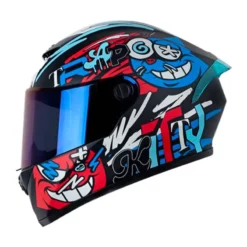Casco X_One X-500Gt Evo Kitt Negro Azul Visor Iridium Azul 1