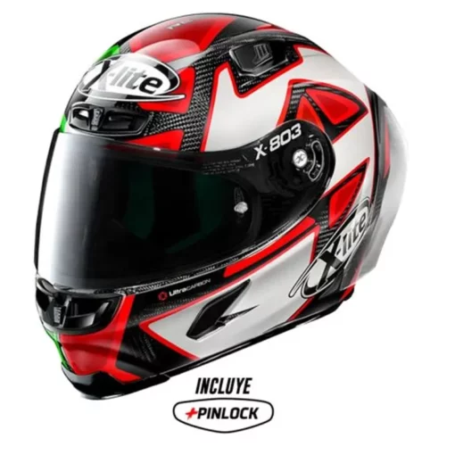 Casco Xlite X-803rs Ultra Carbón Petrucci Rojo Verde 1