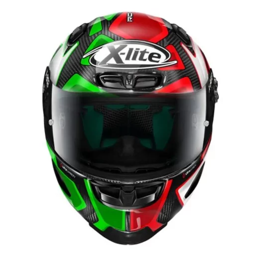 Casco Xlite X-803rs Ultra Carbón Petrucci Rojo Verde 1