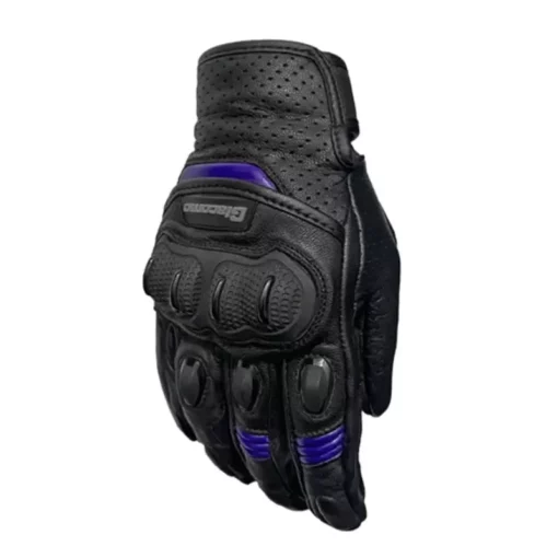 Guantes Giacomo En Cuero Street Race Negro Morado 2