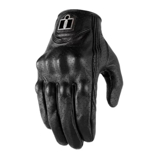 Guantes Icon Pursuit Negro Perforados1