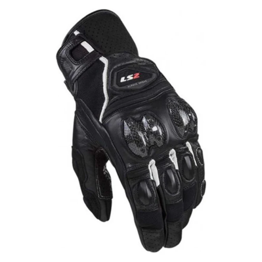 Guantes Ls2 Spark_2 Leather_Ma Negro Blanco 1