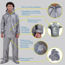 Impermeable Desechable Metalizado Impercap2