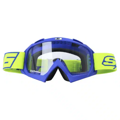 Lentes Cross Shaft 16 Evo Azul Amarillo Visor Transparente