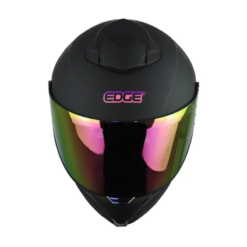 Casco Edge Shangai Solido Negro Rosado 1