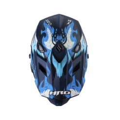 Casco Hro Mx-03 Fire Grunge Azul Oscuro Azul