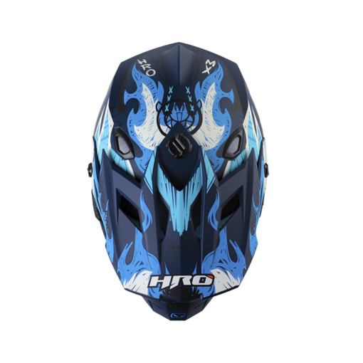 Casco Hro Mx-03 Fire Grunge Azul Oscuro Azul