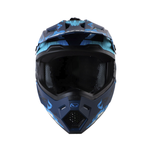 Casco Hro Mx-03 Fire Grunge Azul Oscuro Azul