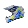 Casco Hro Mx-03 Fire Grunge Gris Azul