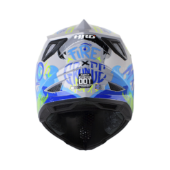 Casco Hro Mx-03 Fire Grunge Gris Azul