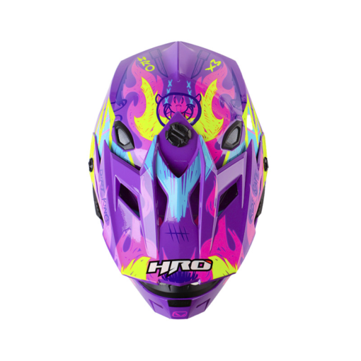 Casco Hro Mx-03 Fire Grunge Morado Fucsia