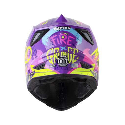 Casco Hro Mx-03 Fire Grunge Morado Fucsia