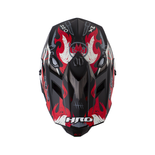 Casco Hro Mx-03 Fire Grunge Negro Rojo