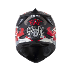 Casco Hro Mx-03 Fire Grunge Negro Rojo