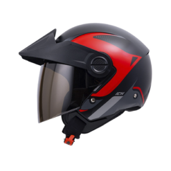 Casco Ich 102 Yarurok Negro Rojo Visor Smoke