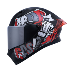 Casco Ich 503 Magic Negro Rojo Visor Smoke