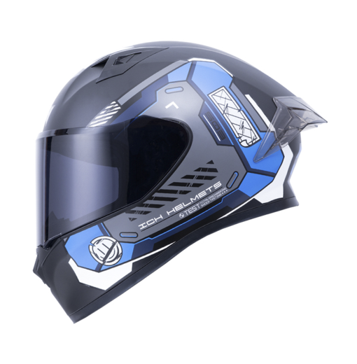 Casco Ich 503 X-Lock Negro Blanco Visor Smoke