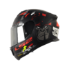 Casco Ls2 Ff808 Monkey Negro Rojo Visor Smoke Claro Iridium Silver