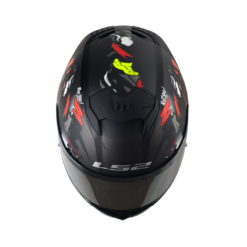 Casco Ls2 Ff808 Monkey Negro Rojo Visor Smoke Claro Iridium Silver
