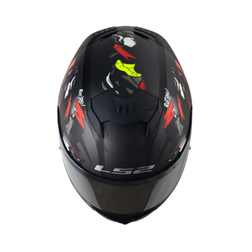 Casco Ls2 Ff808 Monkey Negro Rojo Visor Smoke Claro Iridium Silver