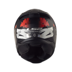 Casco Ls2 Ff808 Monkey Negro Rojo Visor Smoke Claro Iridium Silver